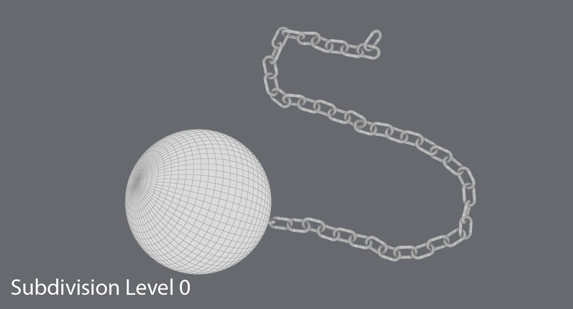 3d Model Of Broken Ball Chain