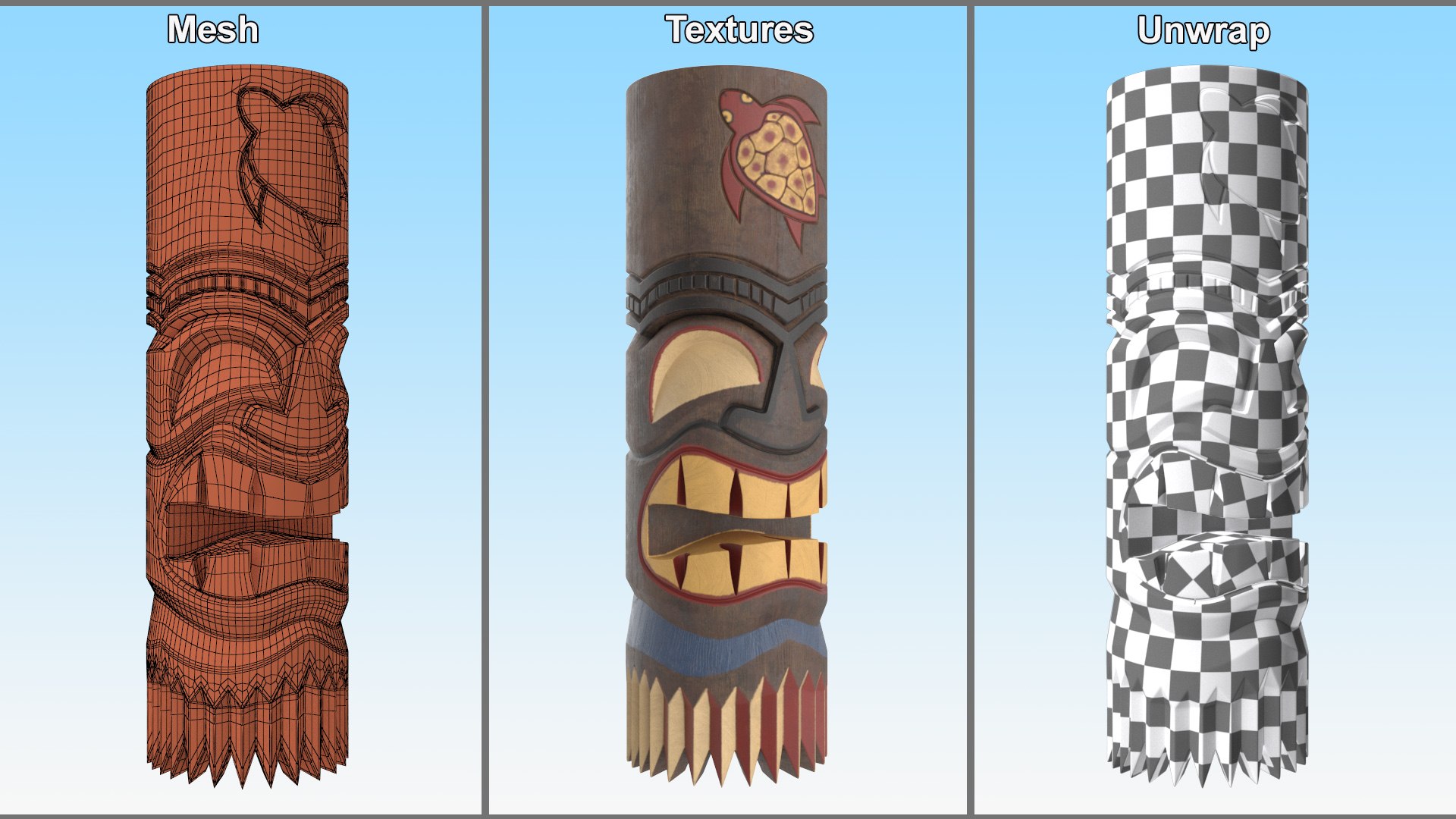 Carved Totem Pole with Tiki Face 3D https://p.turbosquid.com/ts-thumb/kH/inIo1s/Jl/carved_totem_pole_with_tiki_face_009/jpg/1751871577/1920x1080/fit_q87/84dbc937e03ca4d2b645d50c3b1978407fdf64dc/carved_totem_pole_with_tiki_face_009.jpg