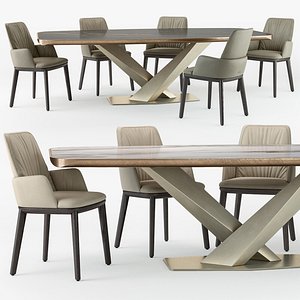Cattelan Italia Belinda armchair Stratos table set