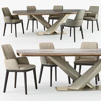 Cattelan Italia Belinda armchair Stratos table set