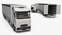 Heavy Duty Electric Tractor With Cargo Trailer White Rigged for Cinema 4D