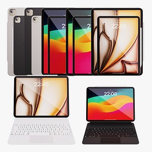 iPad Air 11-13 inch Starlight M2 2024 Collection With Magic Keyboard