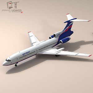 3d model of tu-154 aeroflot