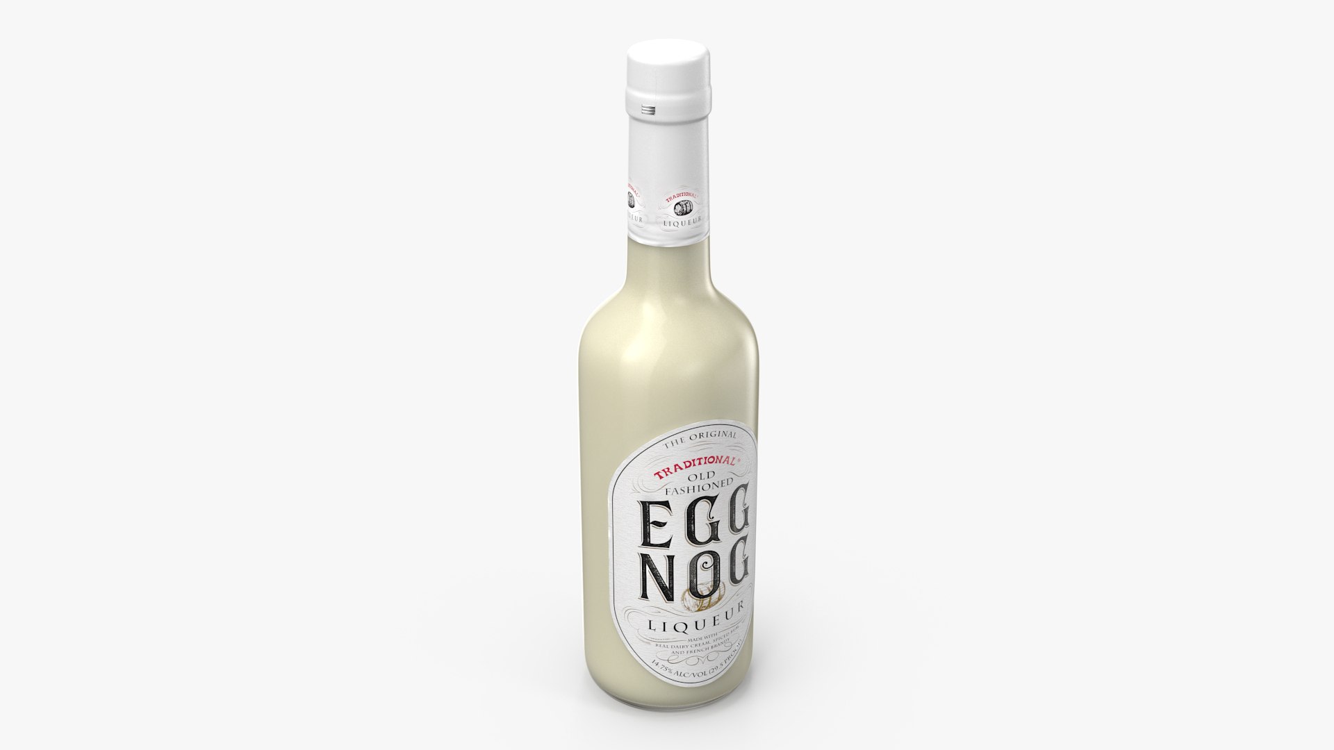 Traditional Eggnog Bottle 3D model preview