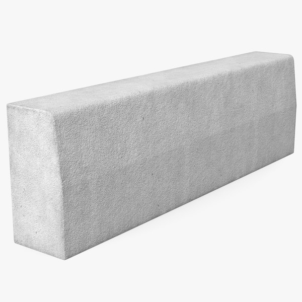 modelo 3d Concrete Curb 1m - TurboSquid 2028873