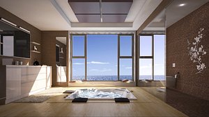 bath bathroom sea 3D model