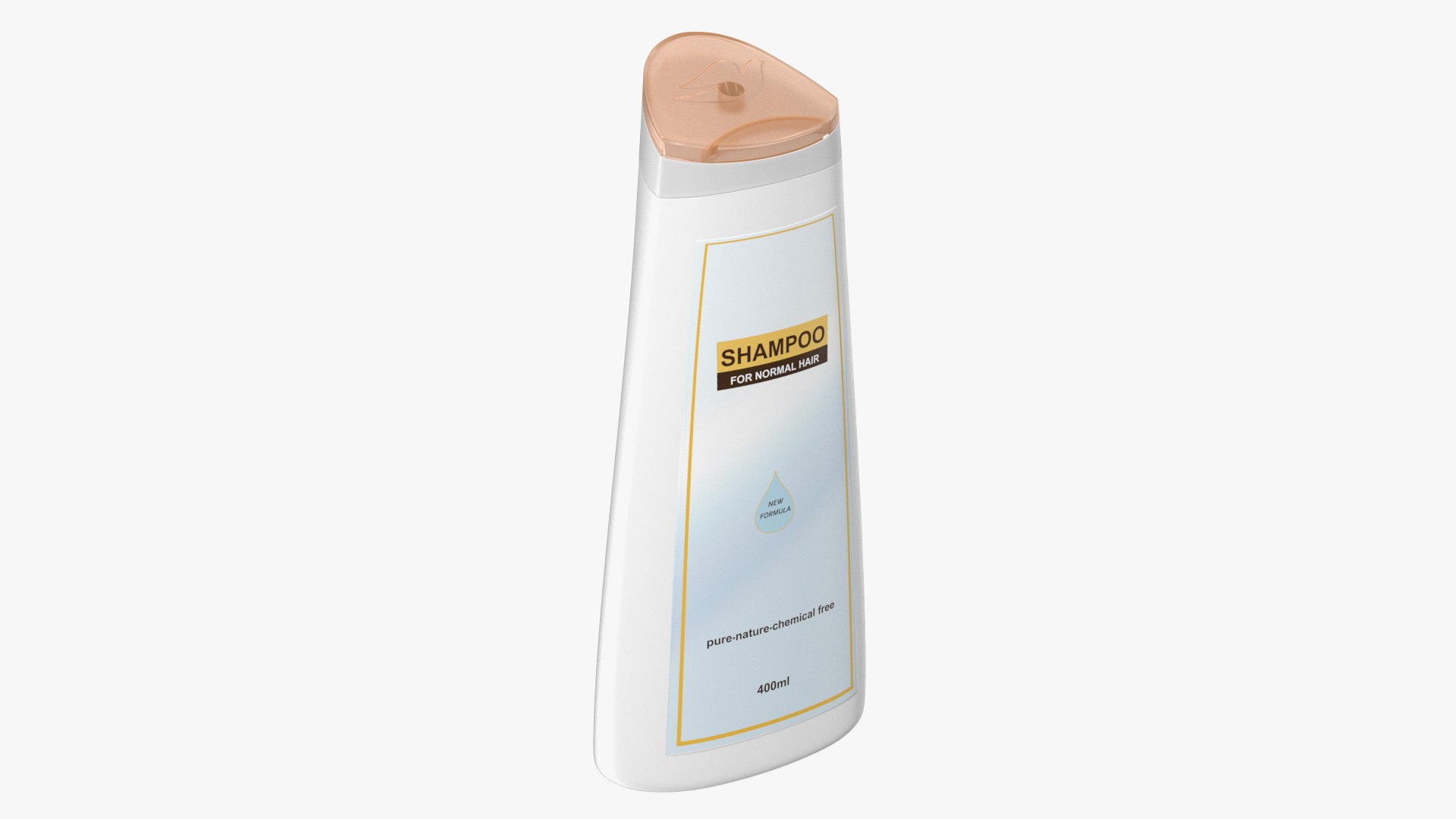 Shampoo Bottle Triangle Long Shape 400ml 3D model preview
