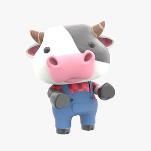 3D Cute Cow 3D Illustration model