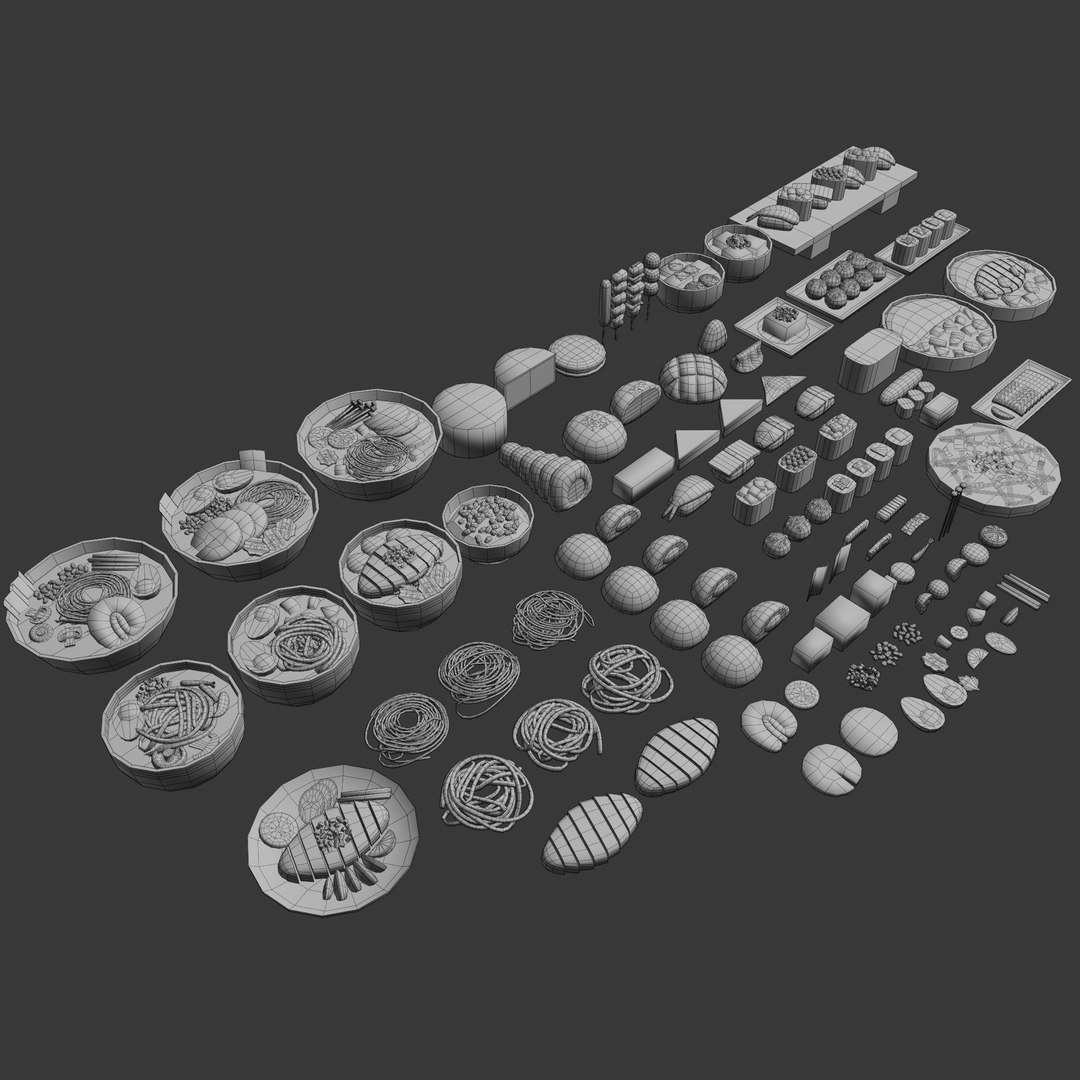 3D Low Poly Japanese Food Pack Model - TurboSquid 2393286