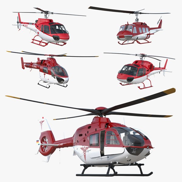 rigged air ambulance helicopters model