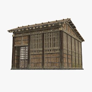 Small houses built in ancient Asia 3D