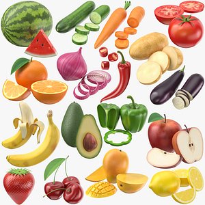 3D Fruits And Vegetables Collection