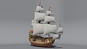 First rate ship of the line HMS Prince 1670