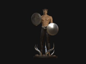 3D man with shield character design model