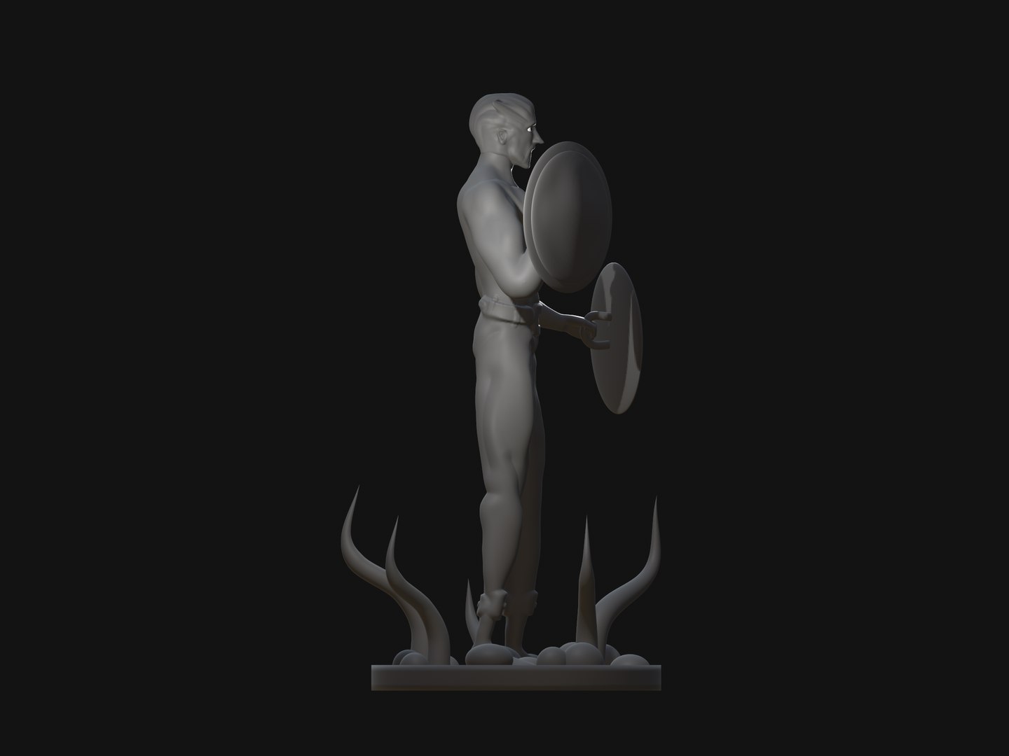3D Man With Shield Character Design Model - TurboSquid 1991624