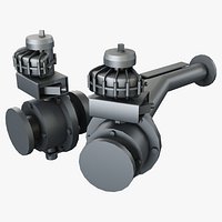 Converging Switch Valve 100mm M1 Low Poly