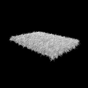 white fur sheepskin carpet rug 3D model