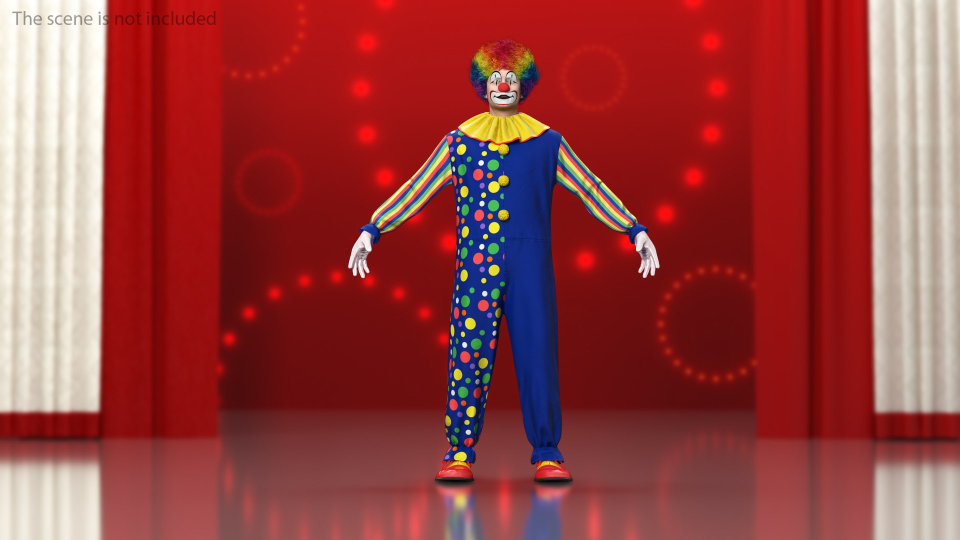 Funny Clown Costume Fur 3D model preview