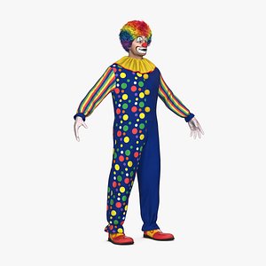 3D model funny clown costume fur