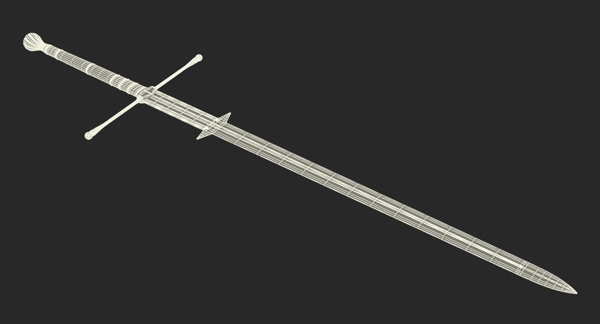 3d medieval double edged handed