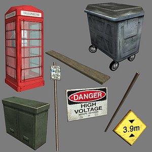 street bin sign 3d max