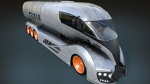 Low Poly Futuristic Truck 5 3D model