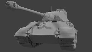 king tiger tank p 3d obj