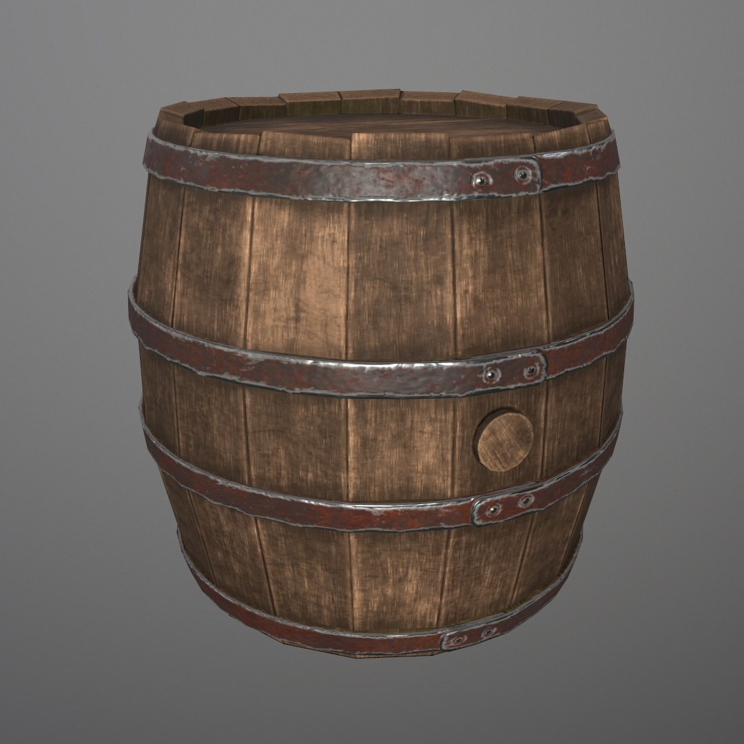 Wooden Barrel Low-poly 3D Model - TurboSquid 1708037