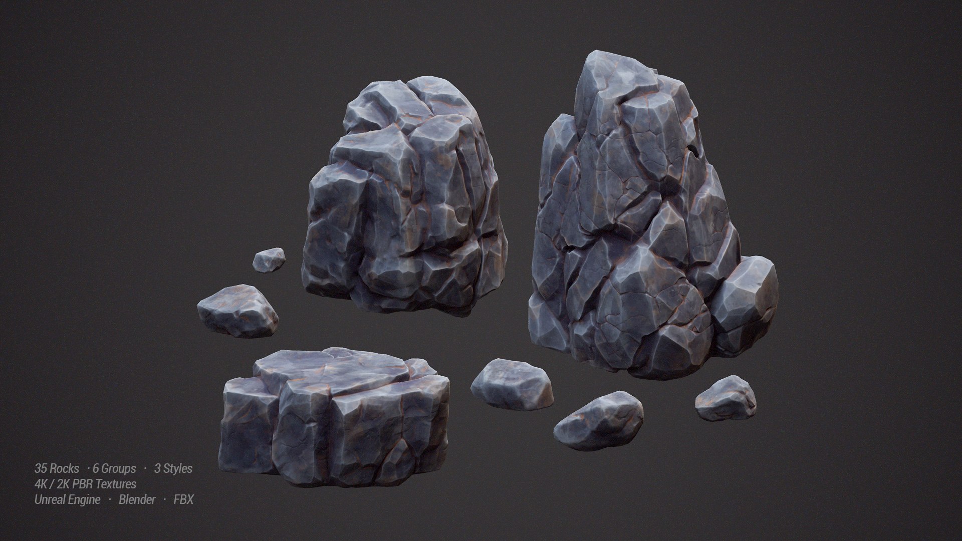 3D 35 Stylized Rocks Collection https://p.turbosquid.com/ts-thumb/kI/T2P9VF/AF/scene04/jpg/1792134293/1920x1080/fit_q87/d060eaf22b5f6e2e772fa451e410cbb7e10f9eaa/scene04.jpg