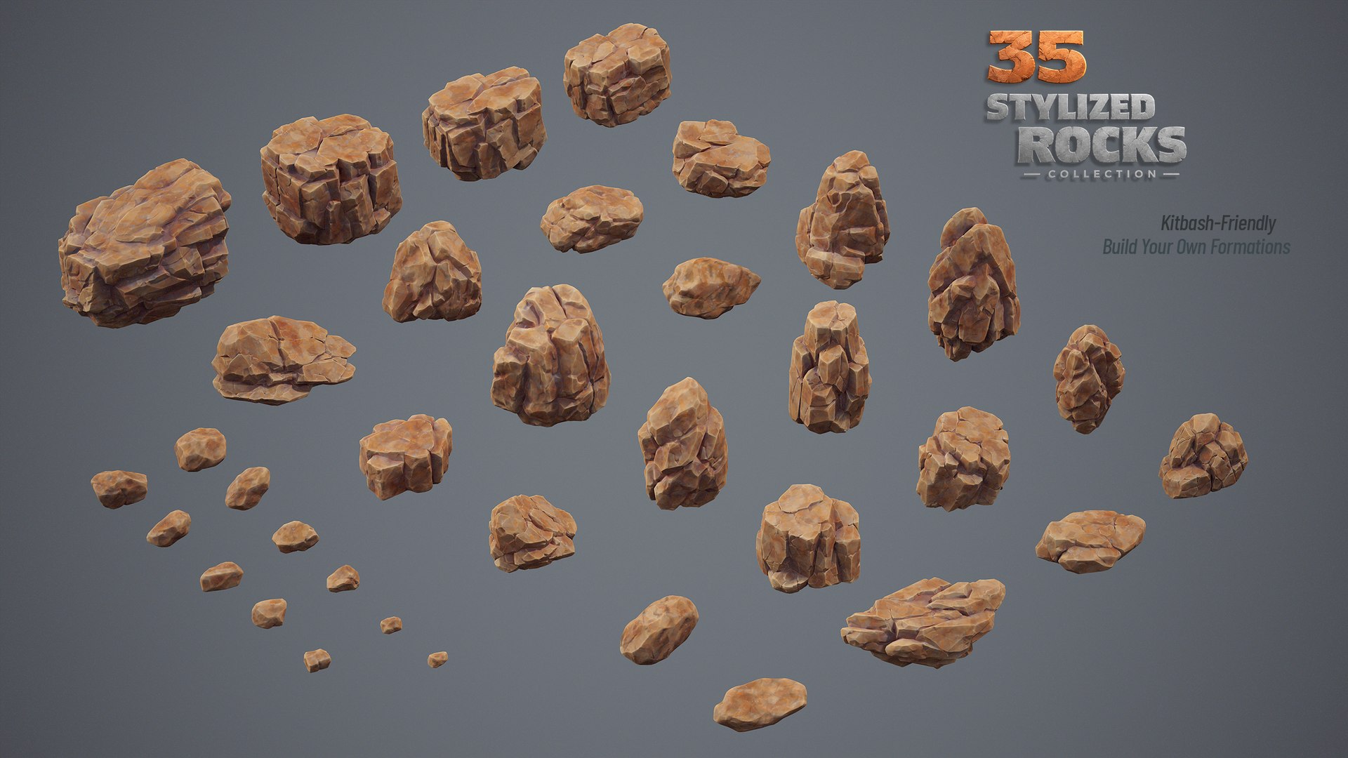 3D 35 Stylized Rocks Collection https://p.turbosquid.com/ts-thumb/kI/T2P9VF/S4/sceneset03/jpg/1792135546/1920x1080/fit_q87/7aade4ae2ef24db87a7906714ddebc954a52d9b1/sceneset03.jpg