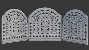 Floral Scroll Border Scan 3D