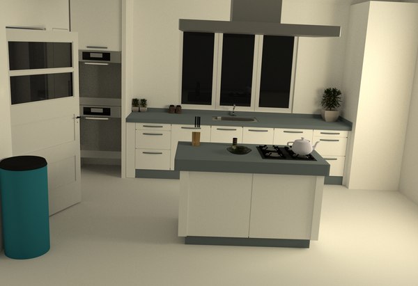 simple kitchen scene 3D model