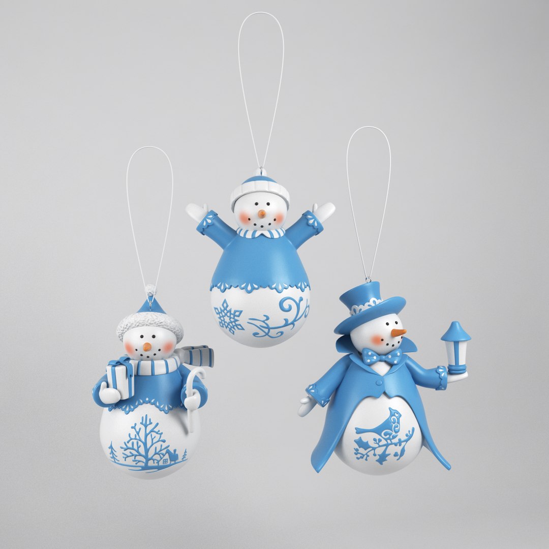3D model Snowman Ornamet Set 3 https://p.turbosquid.com/ts-thumb/kI/hABuid/Ut/19/jpg/1749077096/1920x1080/fit_q87/f34fdc556190085794d1776787b5bf493065a362/19.jpg