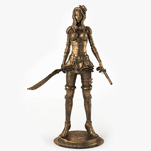 3d model woman steampunk statue