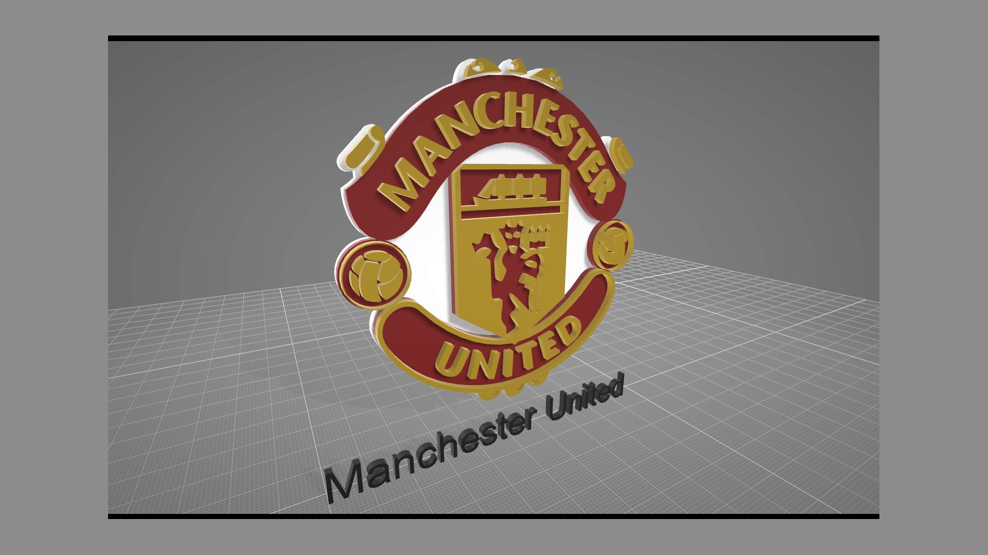 3D Manchester United FC Keychan Logo Printable And Renderable Model ...