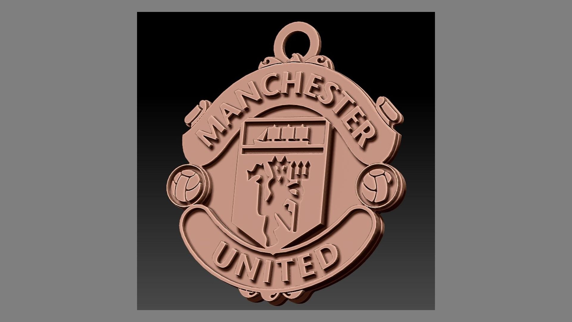 3D Manchester United FC Keychan Logo Printable And Renderable Model ...