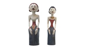 3D statue wooden painted