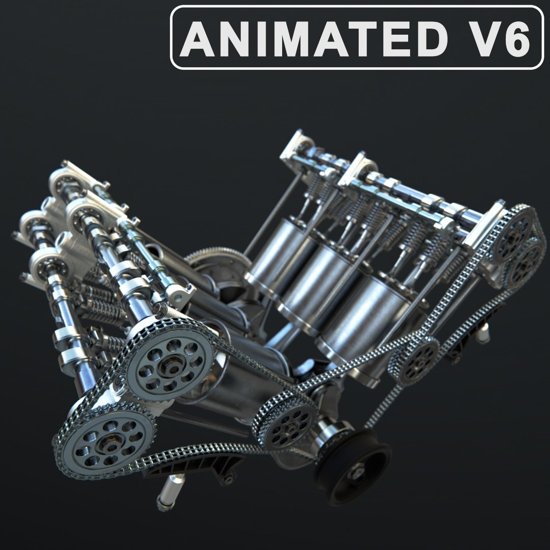 v6 engine animation