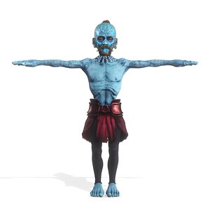 Genie Shaman djin  tribal Fantasy Character 3D