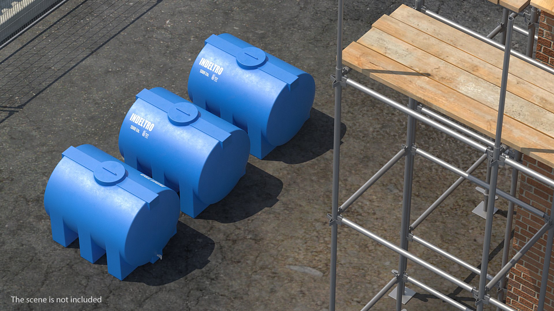 Water Storage Tank 1300L 3D model preview