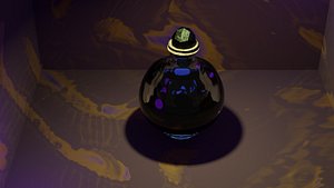 3D Bottle with water model