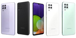 Samsung Galaxy A22 All Colors Low Poly model