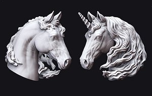 Horse and Unicorn Head