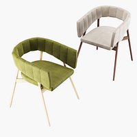 Modern Velvet Dining Chair low poly Cafe Armchair
