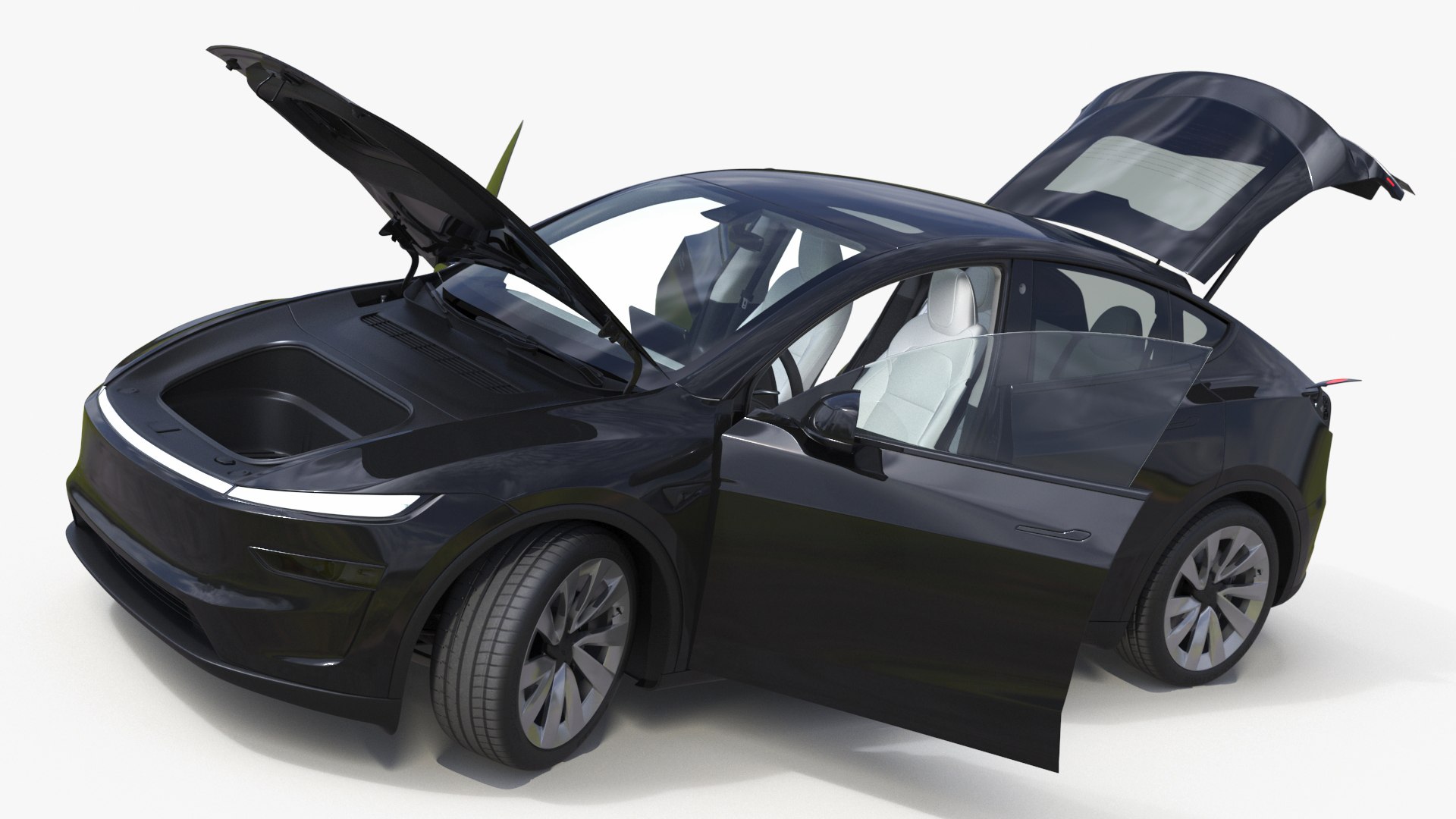 Black Tesla Model Y Juniper 2025 Rigged for Maya 3D model preview