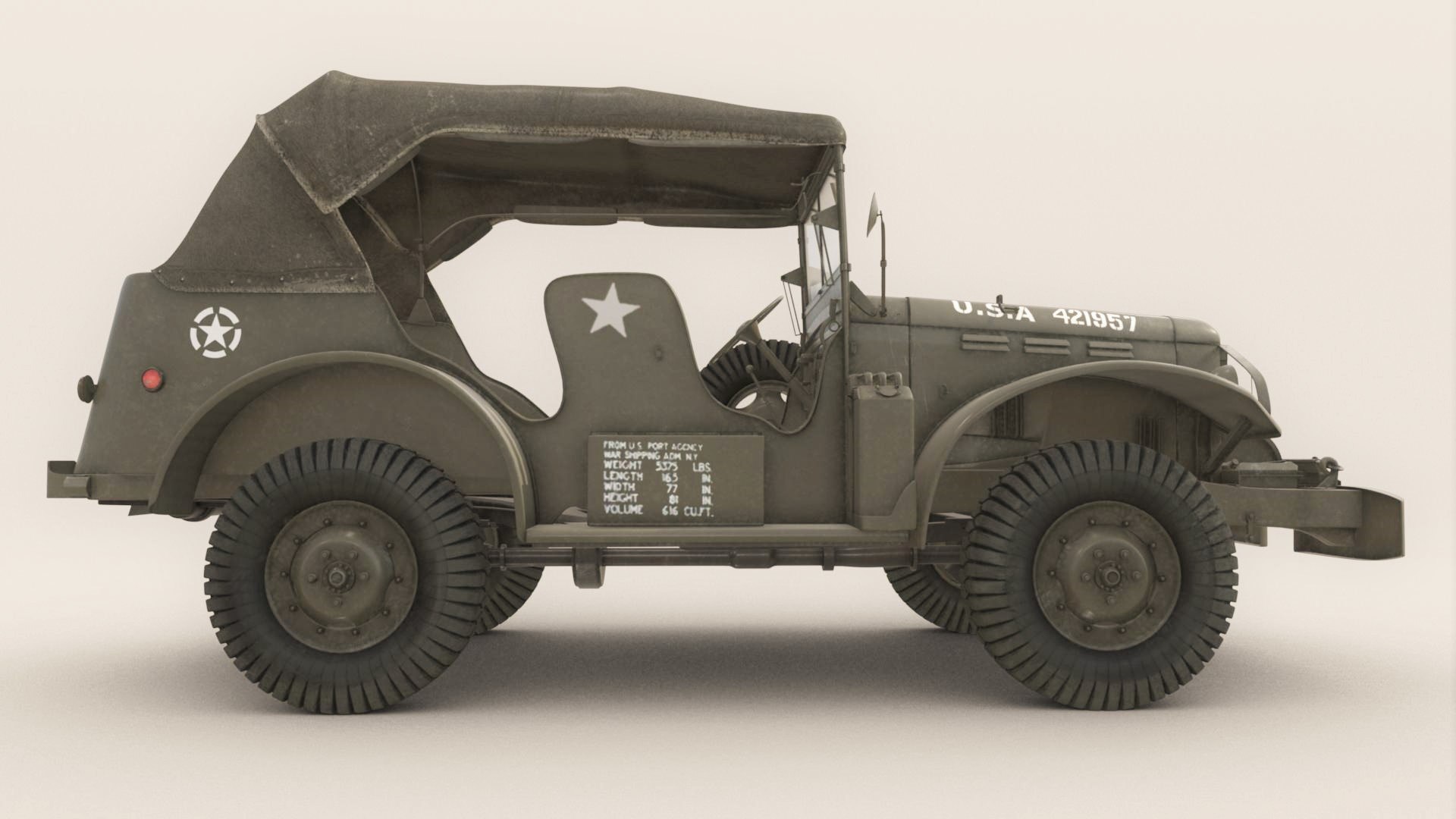 3d obj army dodge wc-57 command