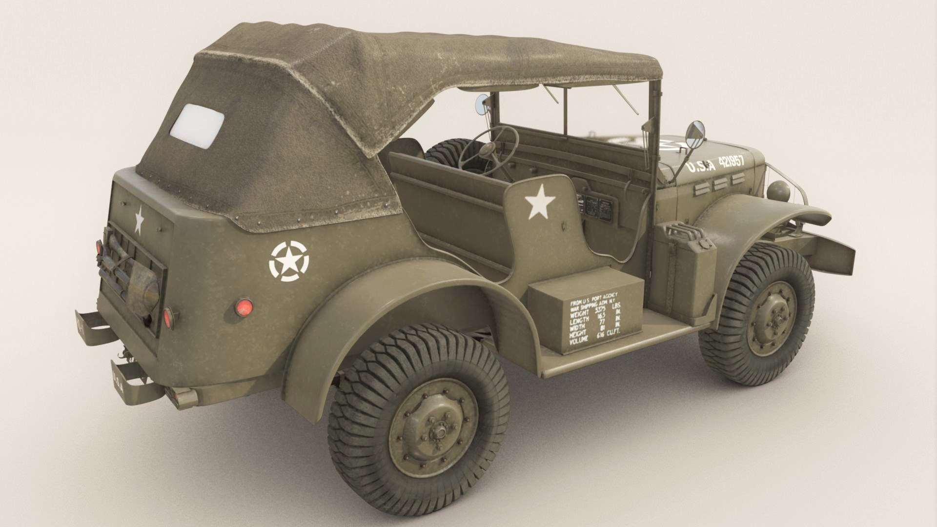 3d obj army dodge wc-57 command