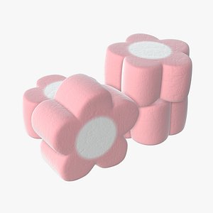 Marshmallows candy flower shape