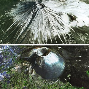 3D fuji mount mountain model