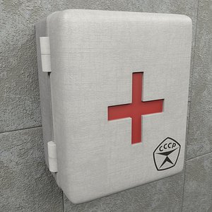 3D model aid kit concrete wall